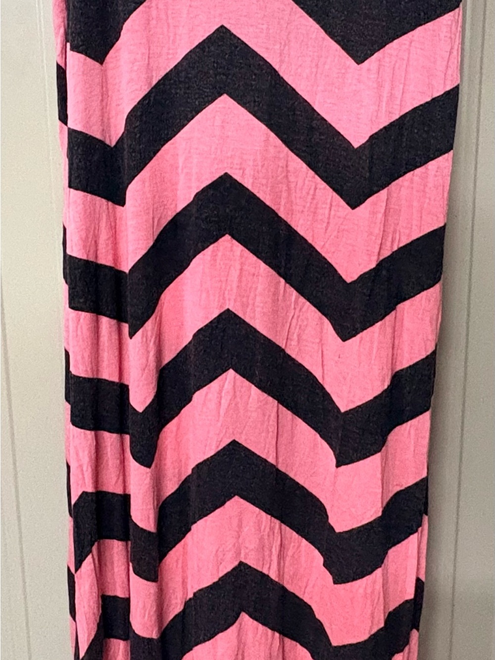 Rue21 Pink and Black Chevron Maxi Skirt